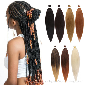 Julianna 100% kanekalon synthetic 52" prestretched braid extensions order 3 pack pre stretched kanekalon braiding hair